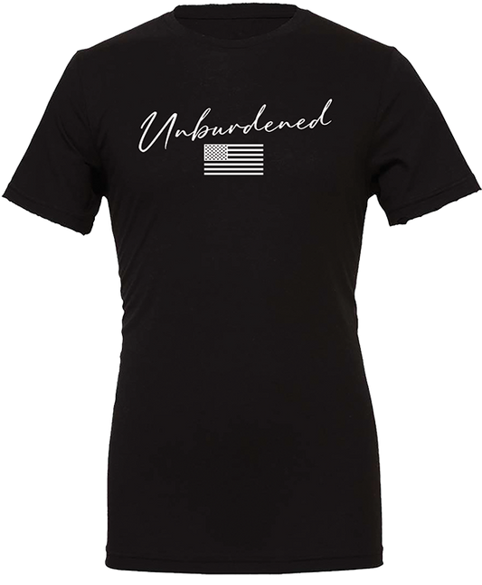 Trump Unburdened 2025 Script Unisex Tee