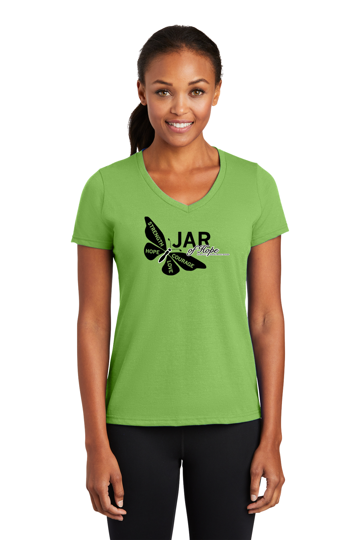 Ladies Blended Cotton V-Neck Tee