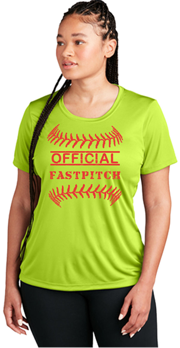 Ladies Fast-Pitch Athletic Tee - 100% Polyester