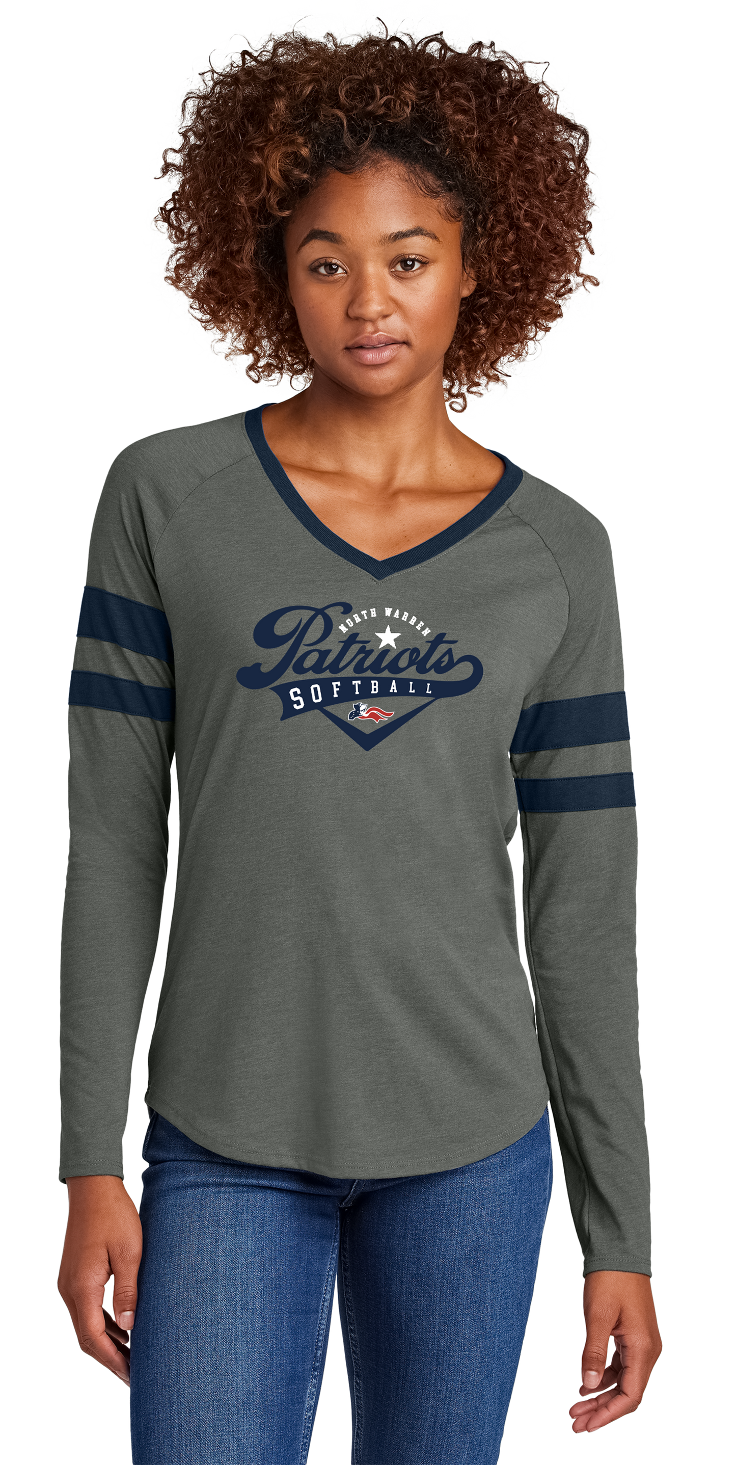 Ladies Halftime Long Sleeve V-Neck