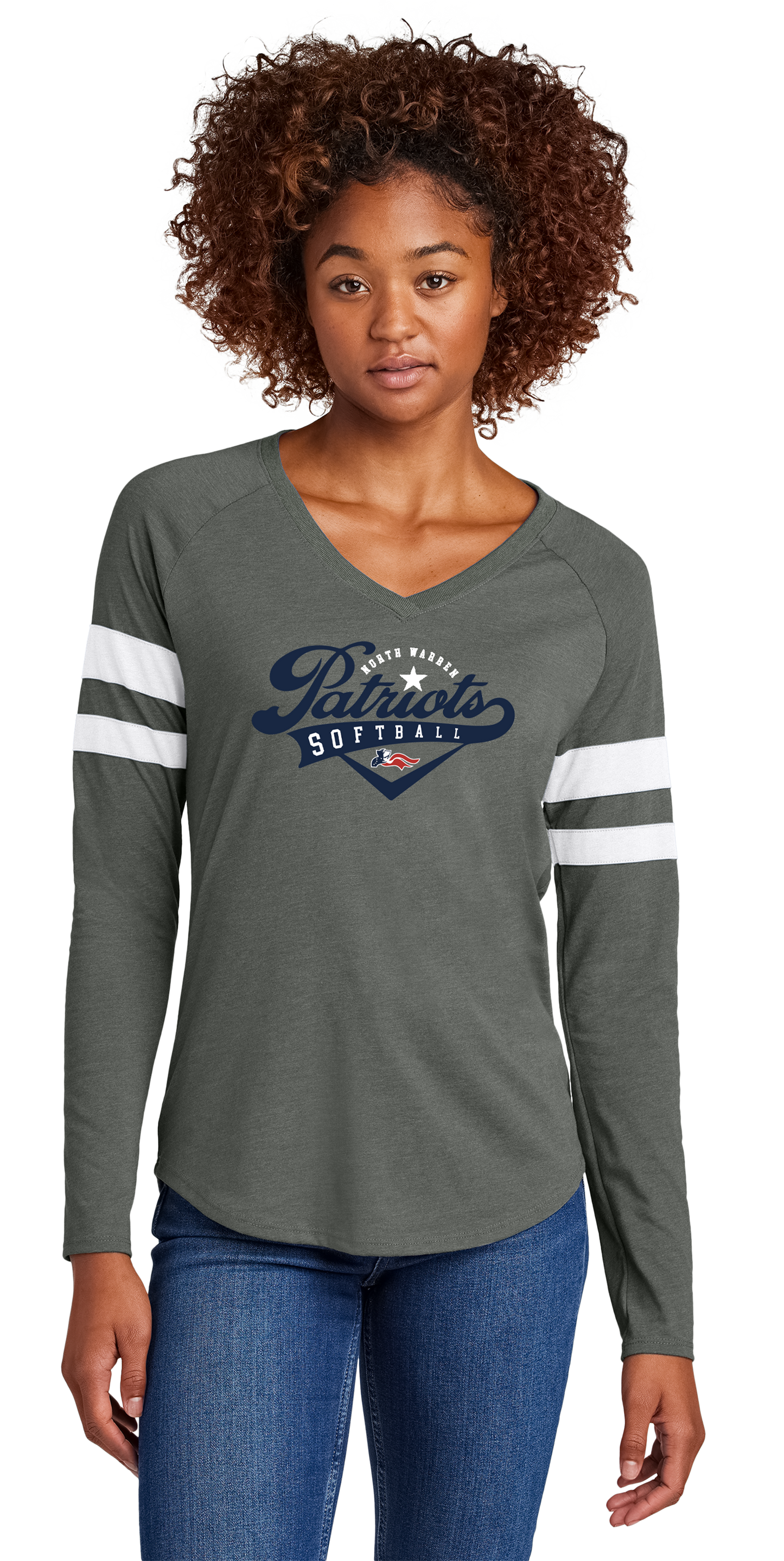 Ladies Halftime Long Sleeve V-Neck