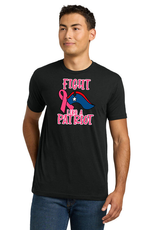 Man wearing a black t-shirt with a pink and blue graphic and text on a white background. Paper Street Print Co, Blairstown, NJ.
