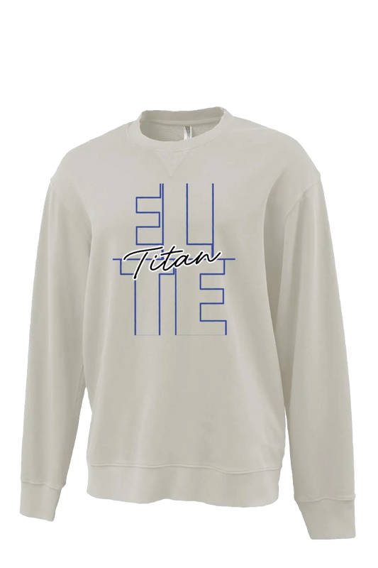 Beige sweatshirt with 'Titan Lite' text on a white background. Paper Street Print Co, Blairstown, NJ.