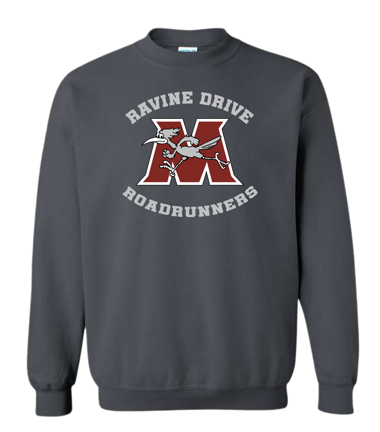 Ravine Drive Roadrunners Adult Crewneck Sweatshirt Charcoal