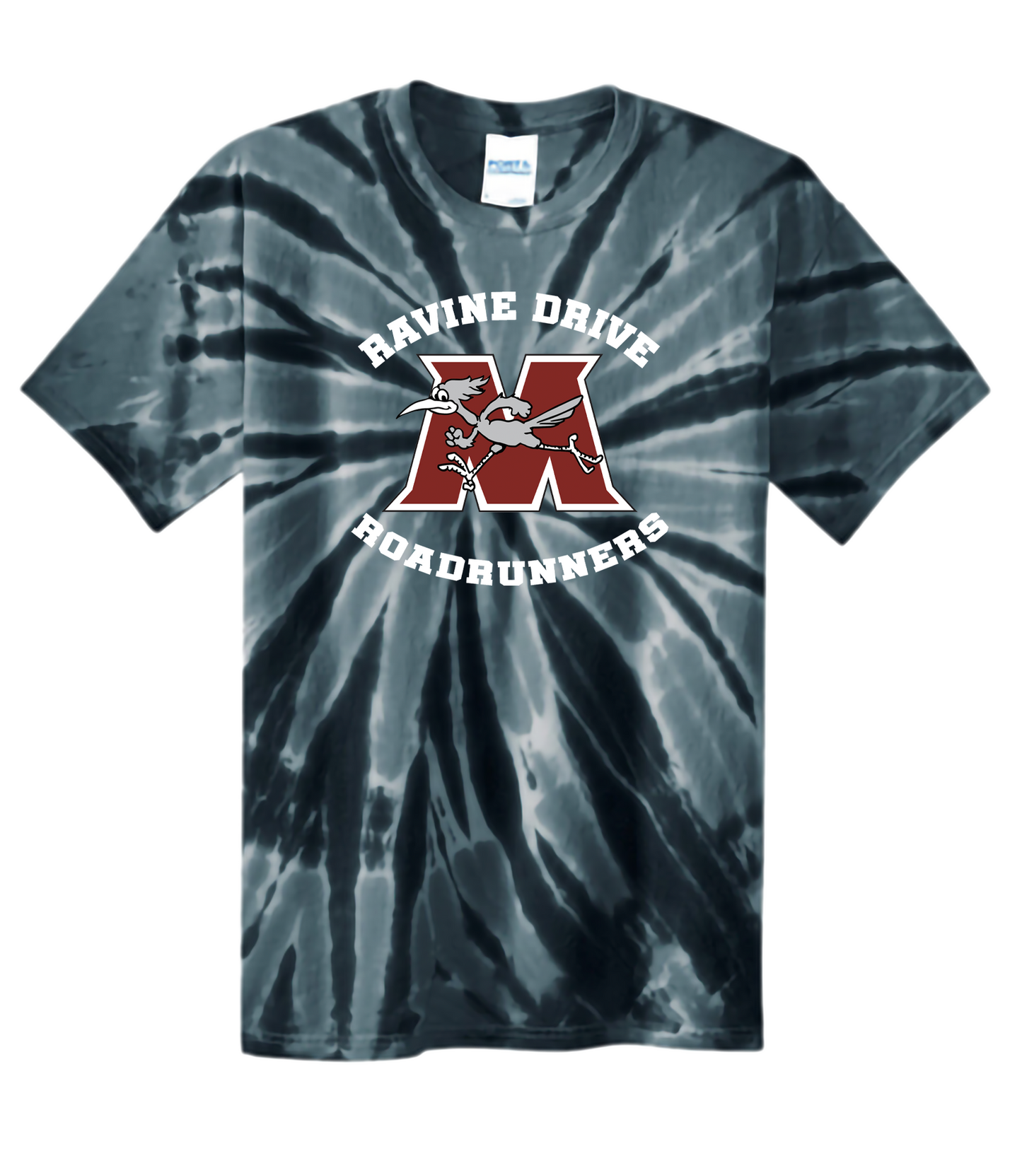 Ravine Drive Roadrunners Adult Tie-Dye Tee Shirt Black