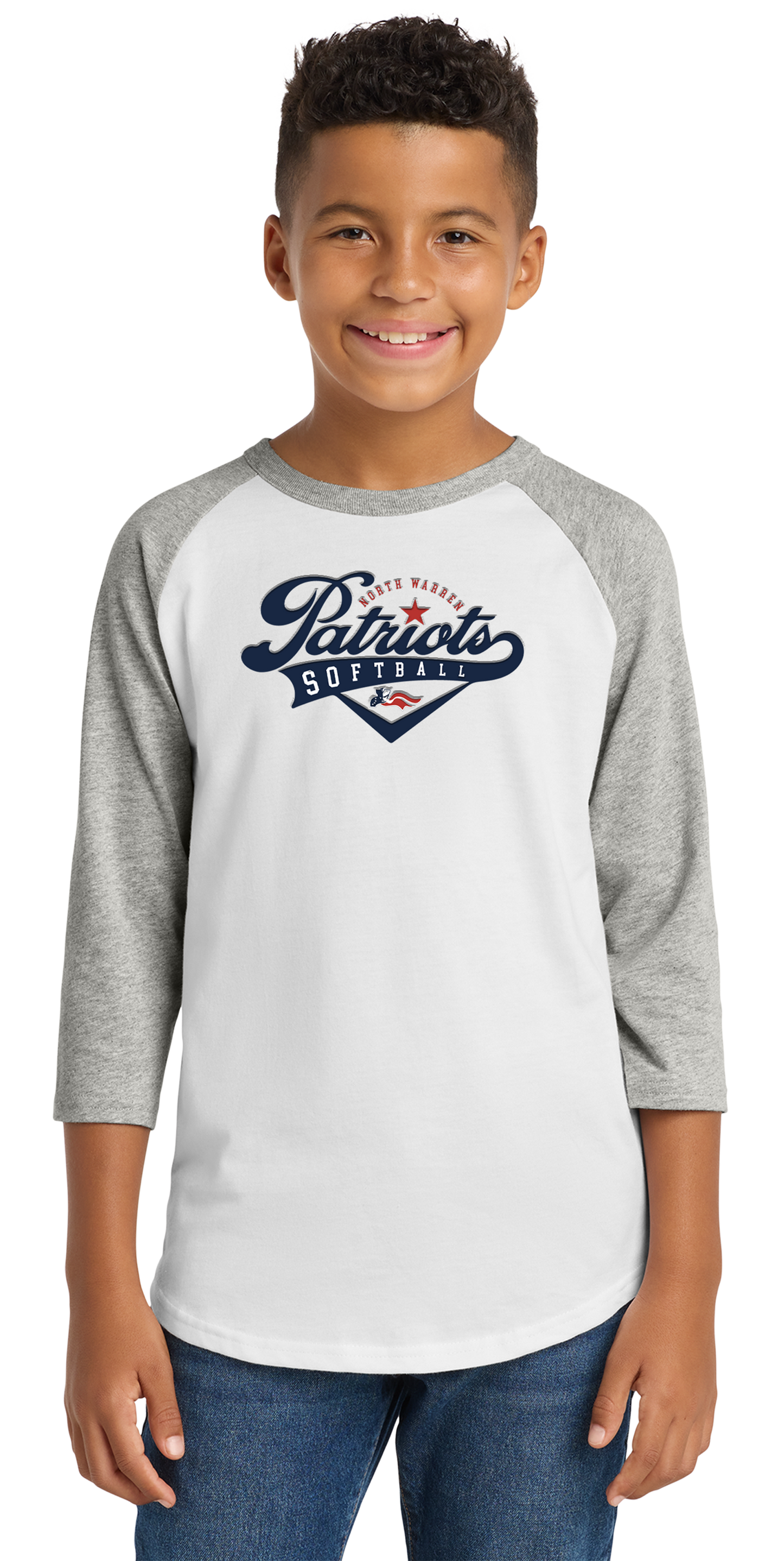 Youth Colorblock 100% Cotton Raglan Jersey Tee