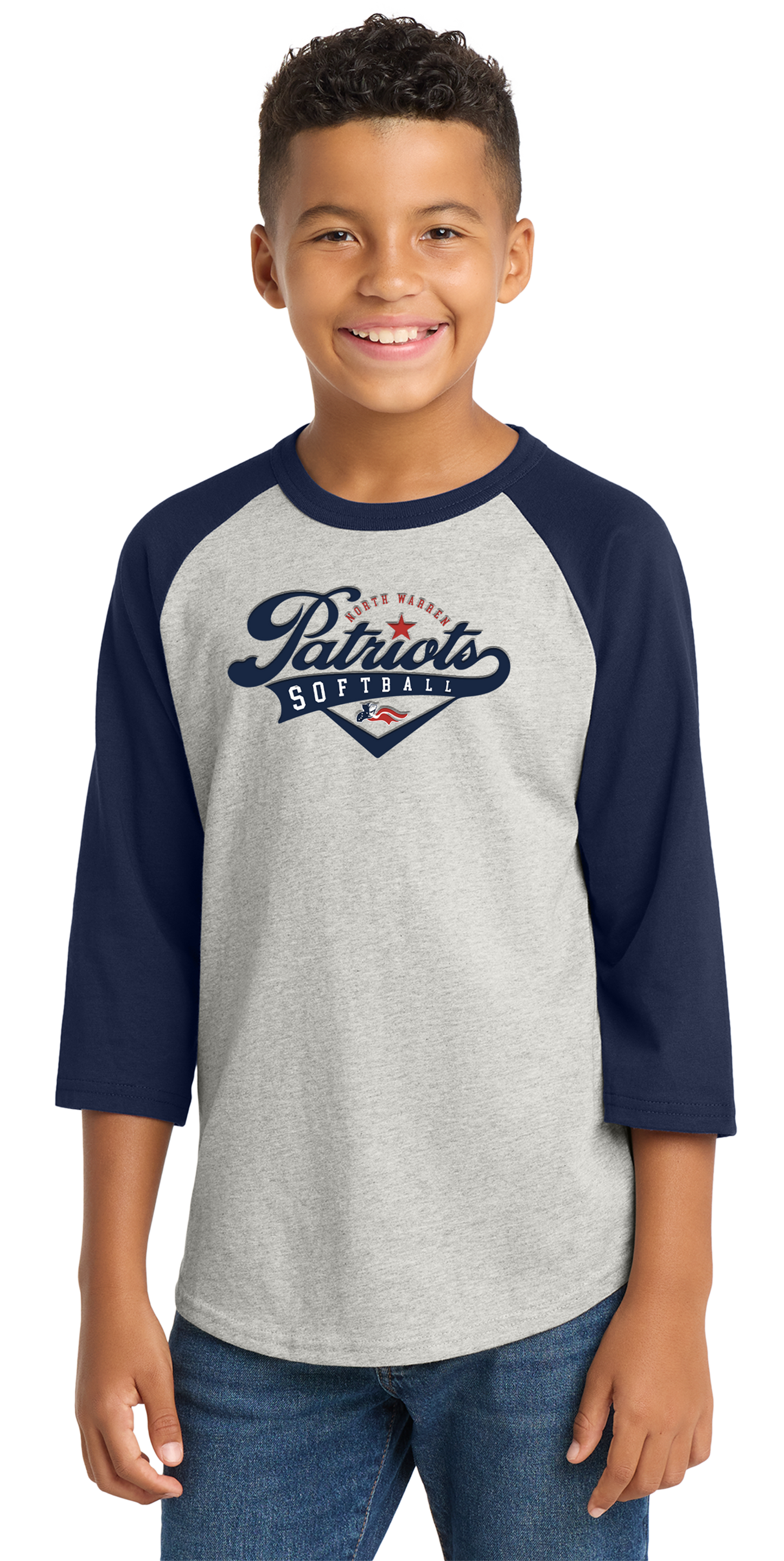 Youth Colorblock 100% Cotton Raglan Jersey Tee
