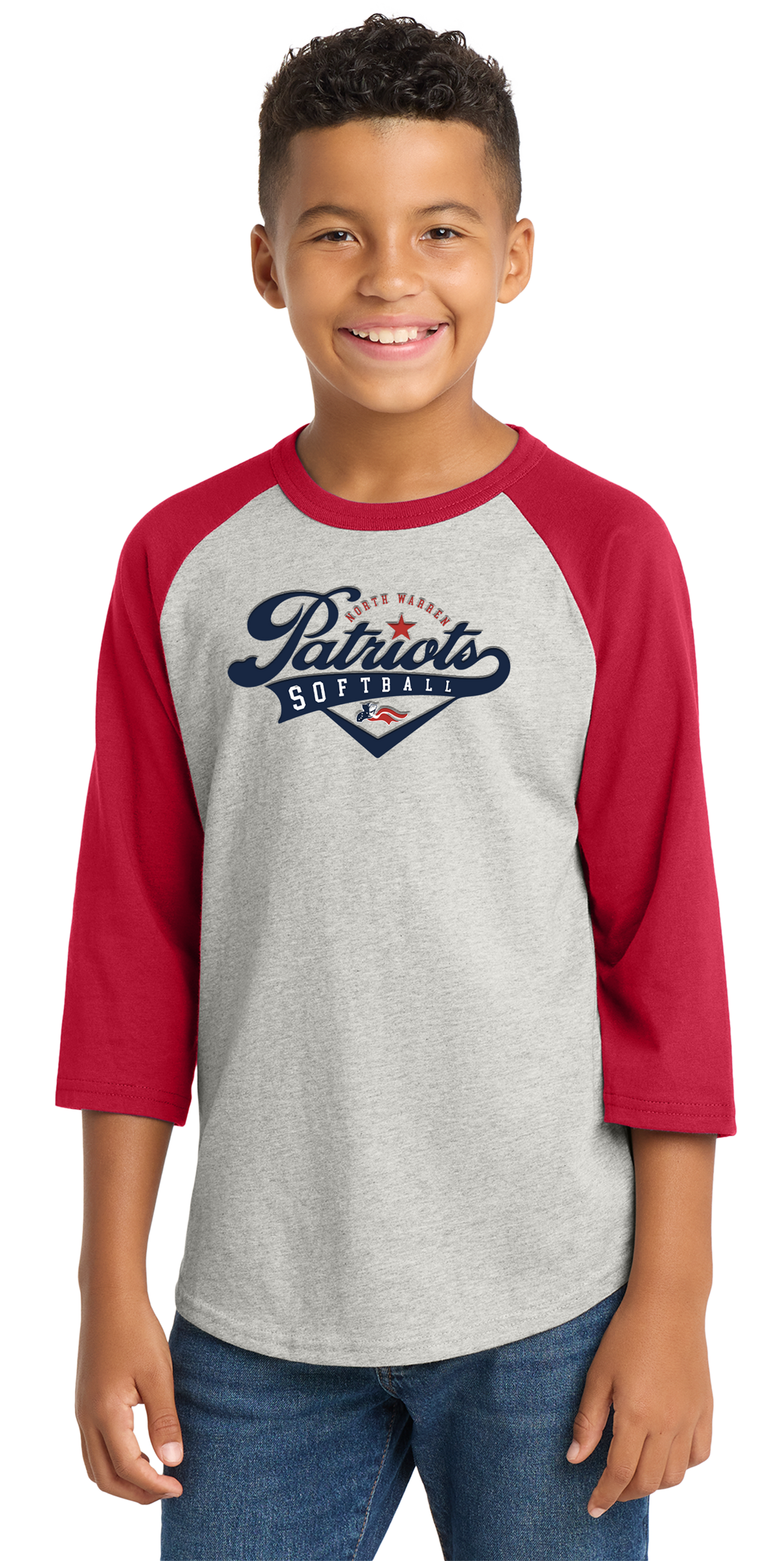 Youth Colorblock 100% Cotton Raglan Jersey Tee