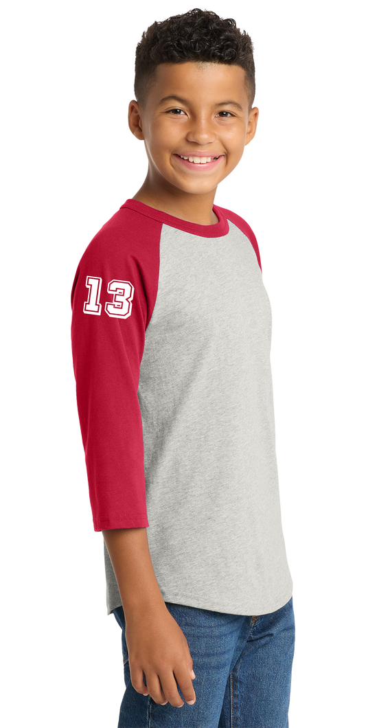 Youth Colorblock 100% Cotton Raglan Jersey Tee