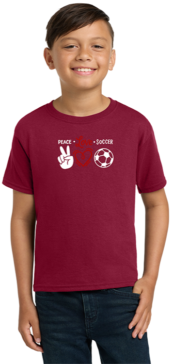 ☮ ♥ ⚽ Peace Love Soccer Tee - Youth