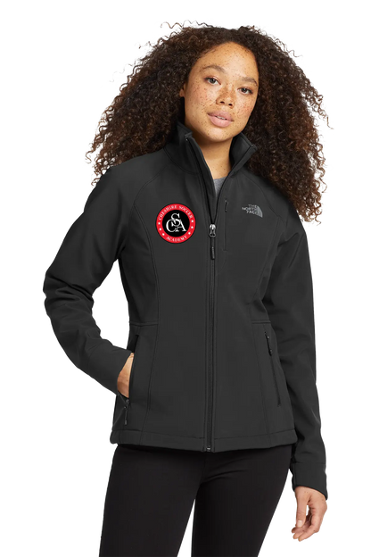 Person wearing a black jacket with a logo on a white background. Paper Street Print Co, Blairstown, NJ.