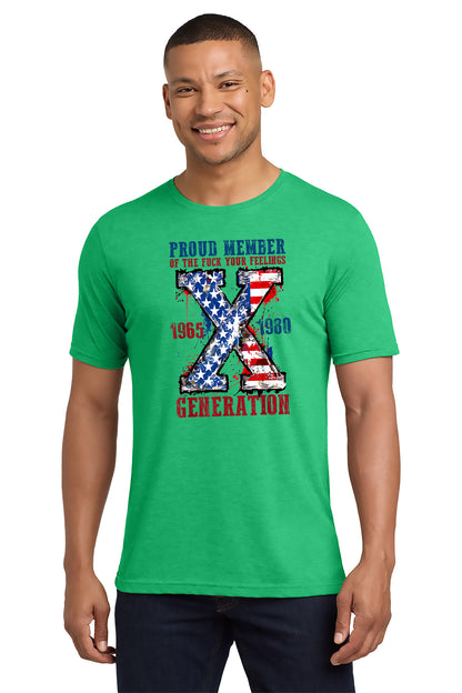 Man wearing a green t-shirt with a graphic design on a white background - Paper Street Print Co, Blairstown, NJ.
