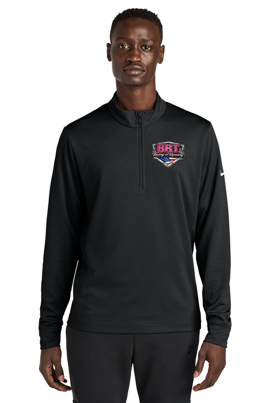 Person wearing a black pullover with a logo on a white background. BRT Towing and Recovery, Paper Street Print Co, Blairstown, NJ.