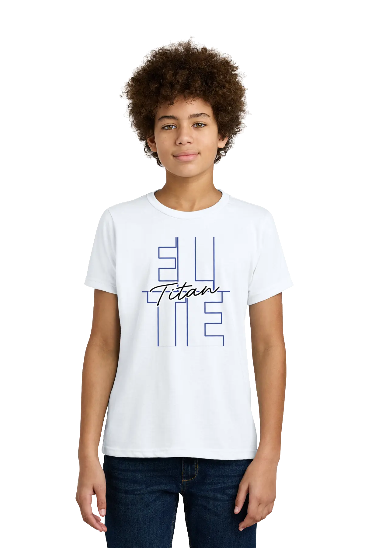 Person wearing a white t-shirt with text design on a white background. Paper Street Print Co, Blairstown, NJ.