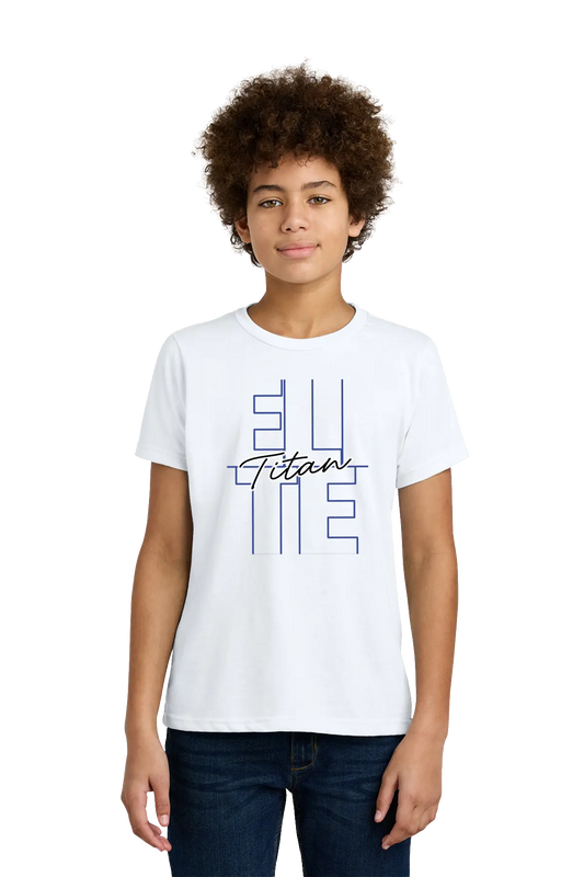 Person wearing a white t-shirt with text design on a white background. Paper Street Print Co, Blairstown, NJ.