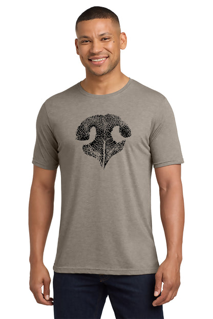 Man wearing a gray t-shirt with a black graphic design on a white background - Paper Street Print Co, Blairstown, NJ