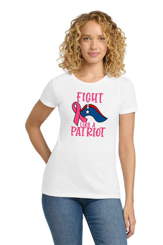 Woman wearing a white t-shirt with a graphic design and text on a white background. Paper Street Print Co, Blairstown, NJ.
