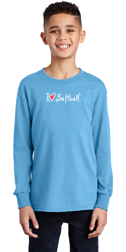 I ♥ Softball Long Sleeve Tee - Youth