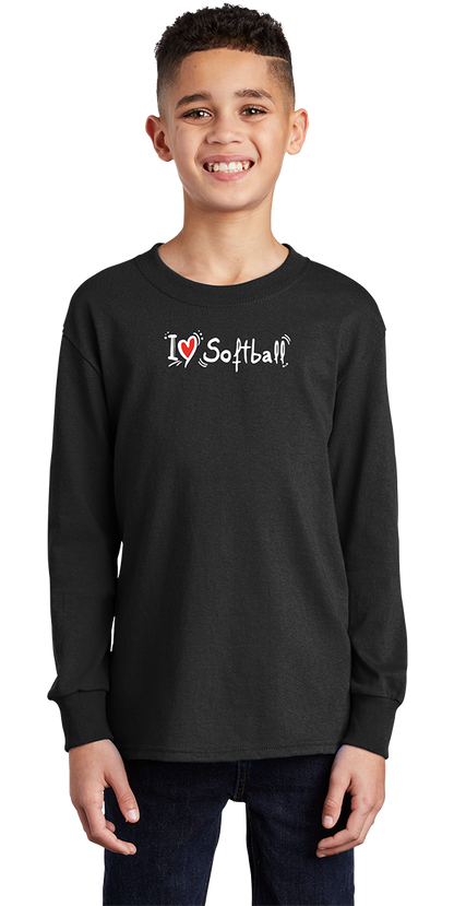 I ♥ Softball Long Sleeve Tee - Youth