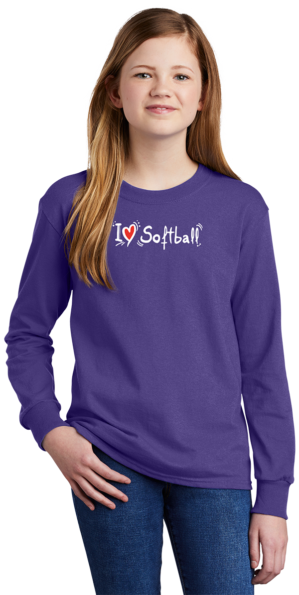 I ♥ Softball Long Sleeve Tee - Youth