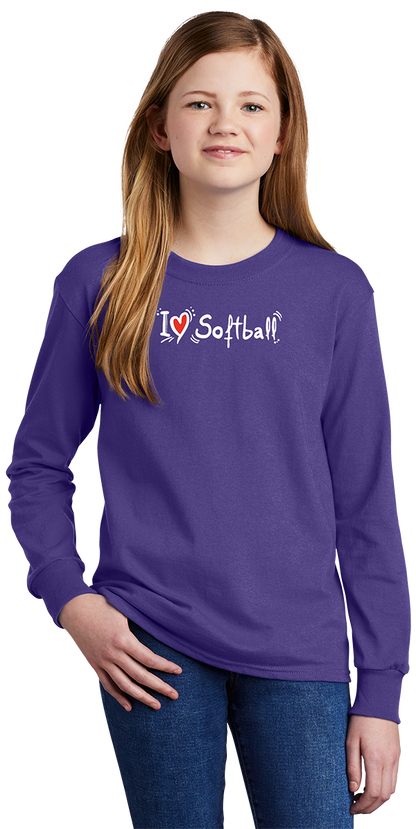 I ♥ Softball Long Sleeve Tee - Youth