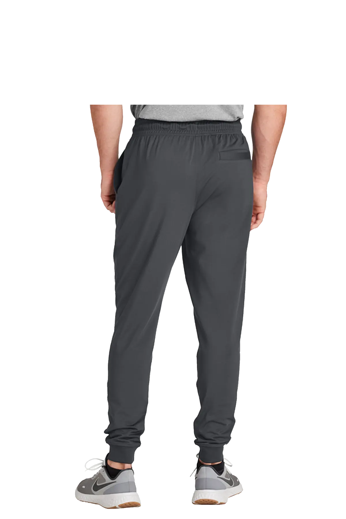 Person wearing gray jogger pants on a white background. BRT Towing and Recovery, Paper Street Print Co, Blairstown, NJ.