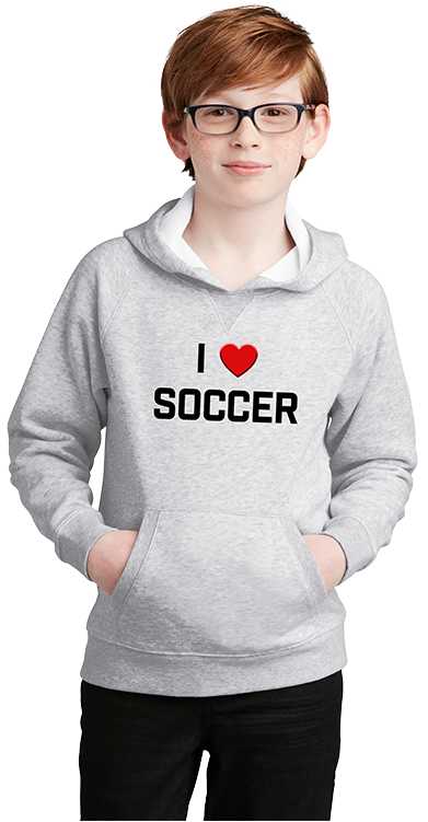 I ♥ Soccer Fleece Pullover Hoodie