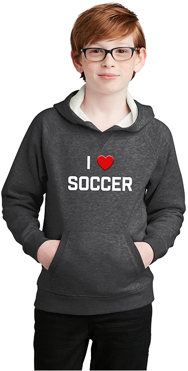 I ♥ Soccer Fleece Pullover Hoodie