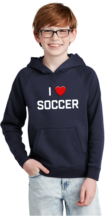 I ♥ Soccer Fleece Pullover Hoodie