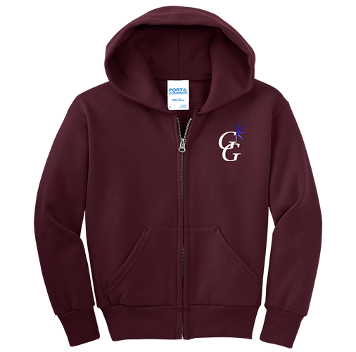 Youth Zip-Up Hoodie - 7.8oz 50/50 Fleece